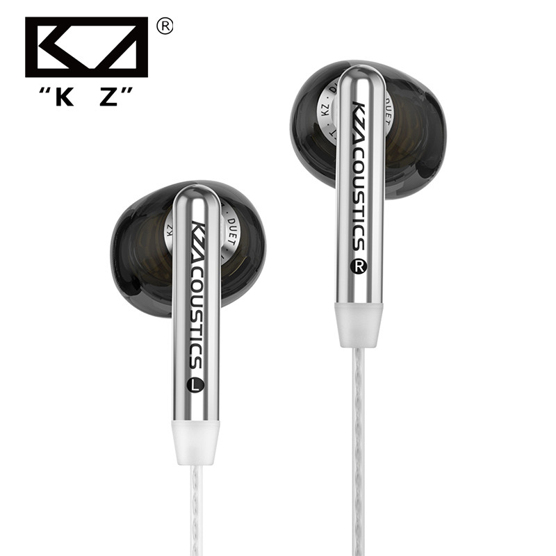 KZ Duet Quad Core Dual Dynamic Drivers Earphones In Ear Wired Earbuds for Music Gaming HiFi Sound Stereo Headset