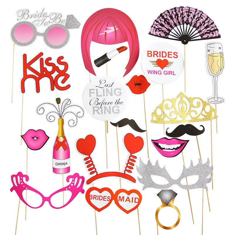 Photo Booth Props Party Masks Hat Mustache Lip photobooth props Wedding Party Decoration Birthday Party Favor funny photo booth
