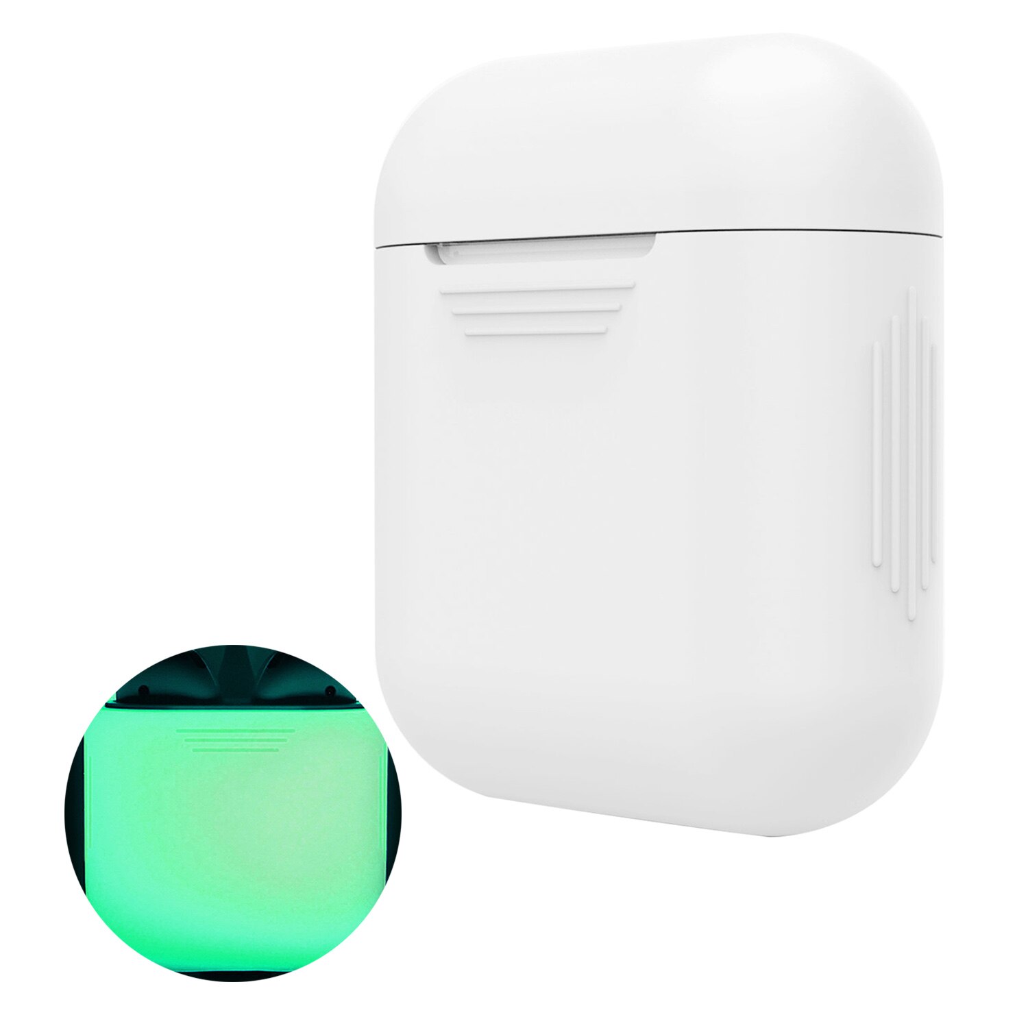 Besegad Siliconen Protector Draagtas Cover Skin Sleeve Pouch Box Glow in The Dark voor Apple Airpods 1 2 Draadloze accessoires