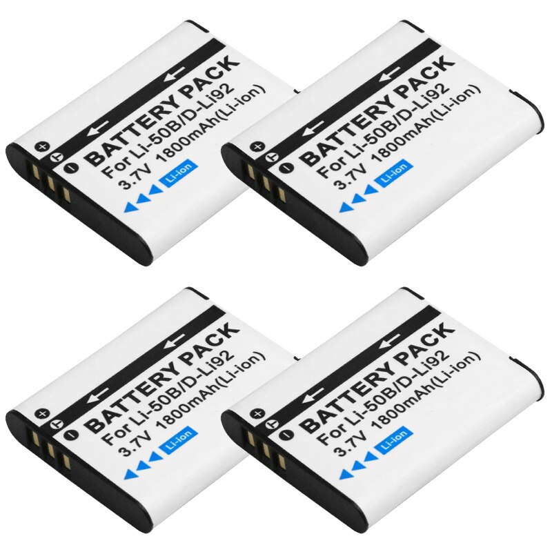 Batterie LI50B li 50B Li-50B avec 3lots de chargeur pour OLYMPUS SP 810 800UZ u6010 u6020 u9010 SZ14 SZ16 D755 u1010 SZ30 SZ20: 4battery