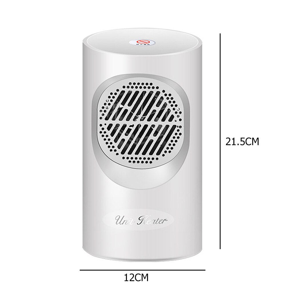 Portable Spiral Heating Electric Heater Desktop Warmer Machine for Car Home Office Fast Room Heating Fan: EU plug White