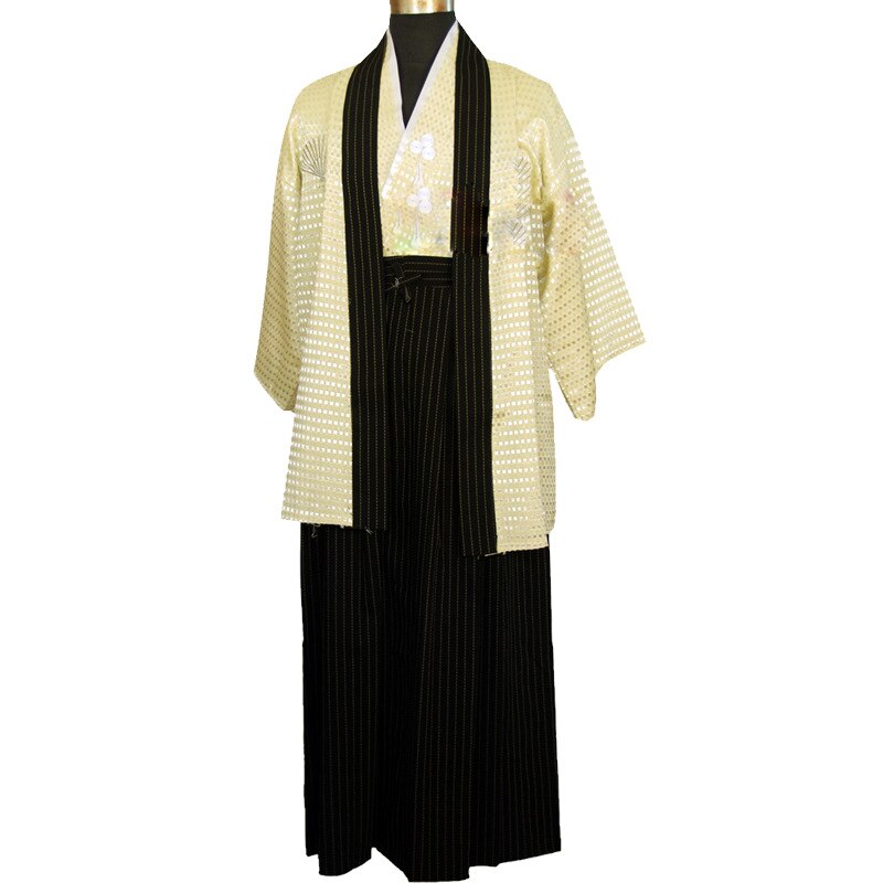 Disfraz de escenario para Samurai japonés, disfraz de Cosplay, Kimono japonés para hombre, vestido Formal japonés