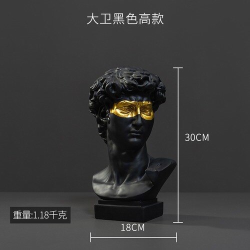 Nowoczesna imitacja gipsu żywica Dawid sztuka rzeźbiarska biust portret wenus statua figurki urządzanie salonu dekoracja wnętrz: D