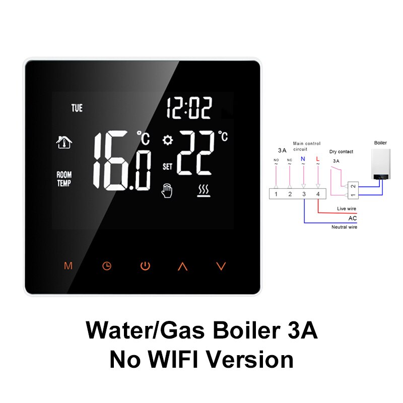 Tuya smart life wifi termostat temperaturregulator til vand / elektrisk gulvvarme vand / gaskedel arbejder med google home: Vandgaskedel