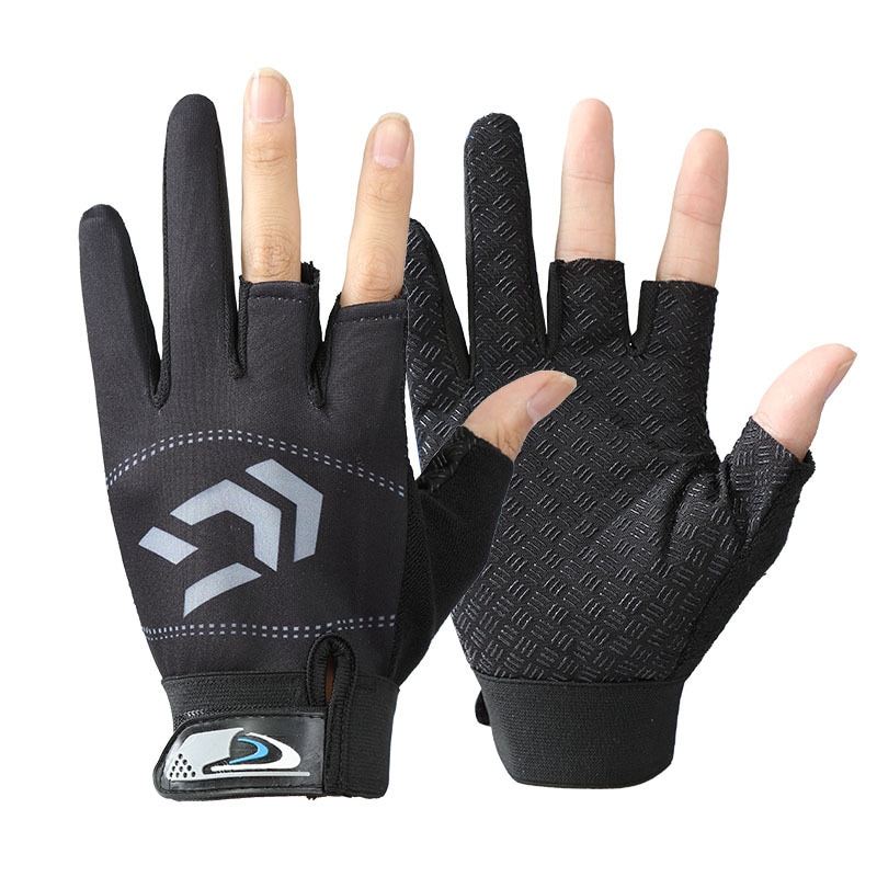 Daiwa 3 Finger schneiden Angeln Handschuhe Professionelle Angeln Schutz Handschuhe draussen Wandern Anti-Unterhose Handschuhe eins Größe