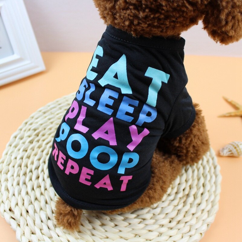 Kæledyr hund t-shirt bogstaver vest hundetøj sommer tøj til hundetrøjer hvalp yorkshire terrier chihuahua tøj