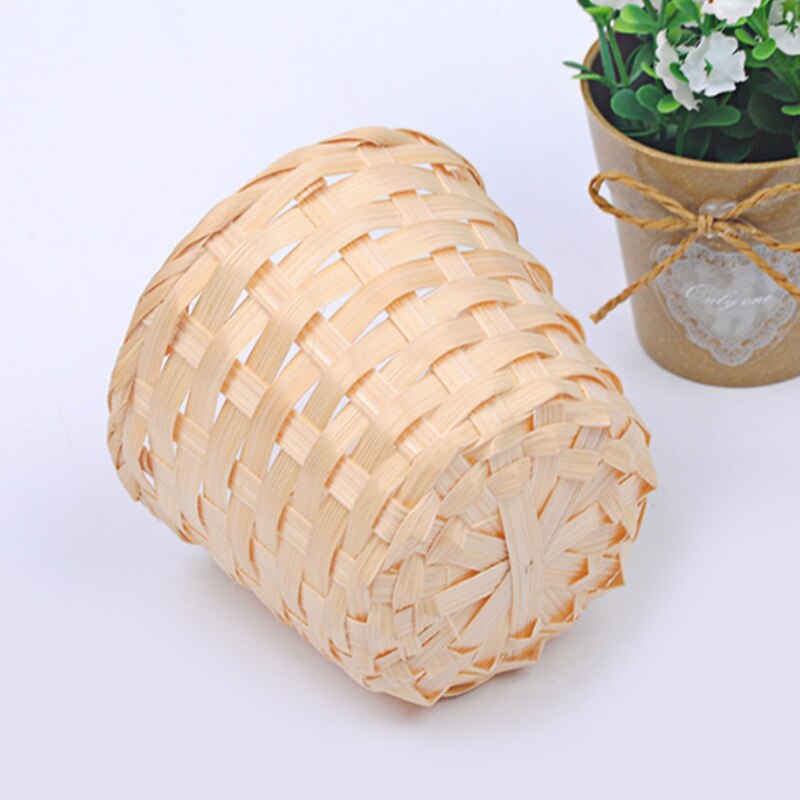 Bamboo Basket Desktop Debris Storage Toy Storage Woven Flower Basket Bamboo Wood Woven Basket Two Sizes Optional