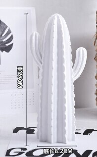 Ornement de Cactus doré ou blanc de style nordique | Décor de maison en résine belle Figure de Catcus plante de Simulation faite à la main pour maison et magasin: WHITE D