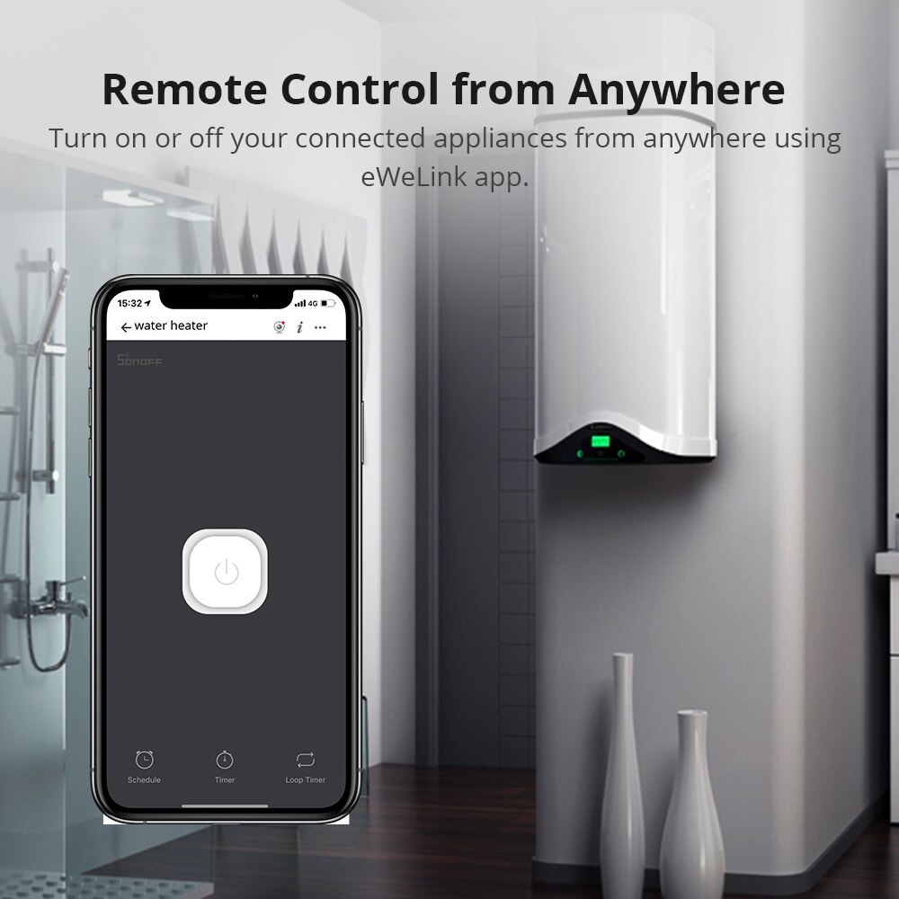 Sonoff S26 R2 Wi-Fi Smart Plug Wireless 16A Smart Socket Switch Voice Control Timing Remote Control via eWeLink Google Alexa
