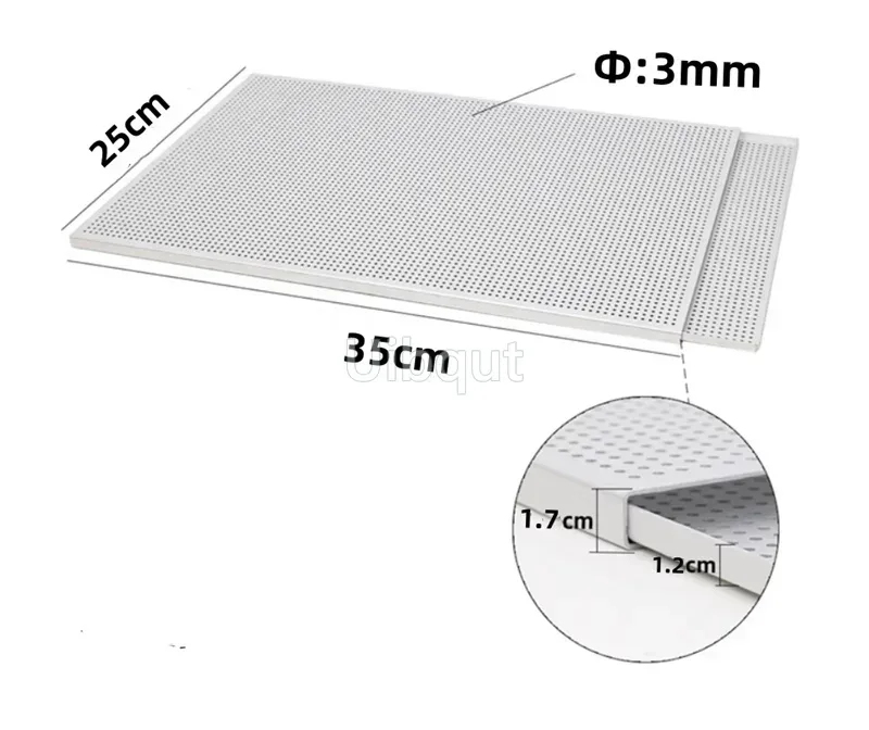 Puff Pastry Baking Tray rectangle Mille Feuille Pastry mold Perforated Dish Oven Paris Sweet Shop Napoleon baking tray With Hole: Red