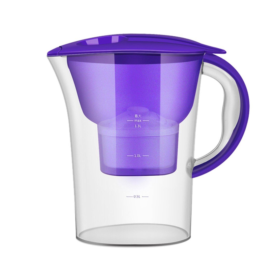 2.5L Brita Water Filters Activated Carbon Net Kettle Water Filter Purifier Jug Water Lonizer Alkaline Filtered Pot Kitchen#G: Purple 