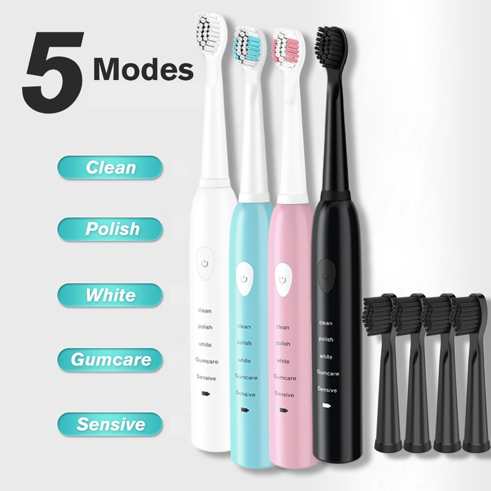 Brosse à dents électrique sonique puissante Ultra sonique USB Charge brosses à dents rechargeables brosse à dents de blanchiment électronique lavable