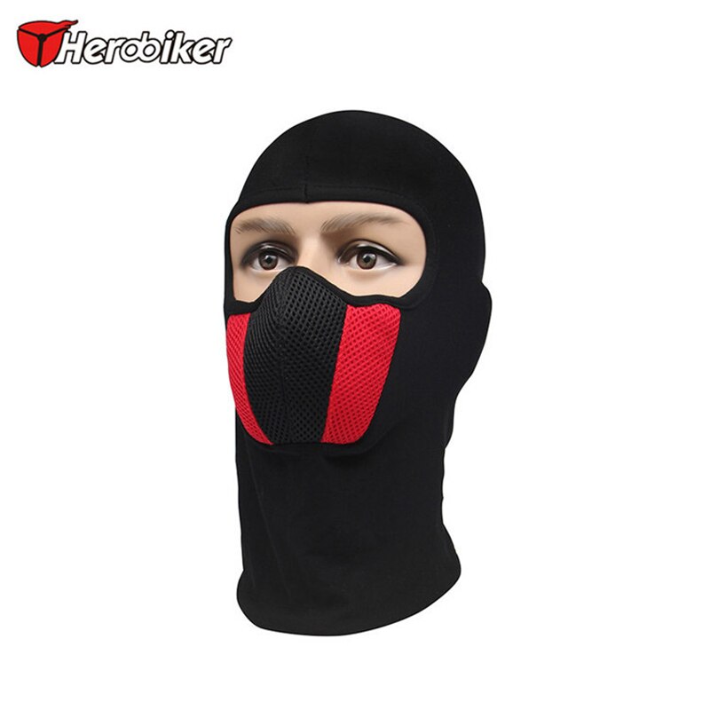 HEROBIKER motorcycle face mask outdoor moto hood ski sport neck mask windproof Dustproof warm mask Red And Gray Men's or women's: Red