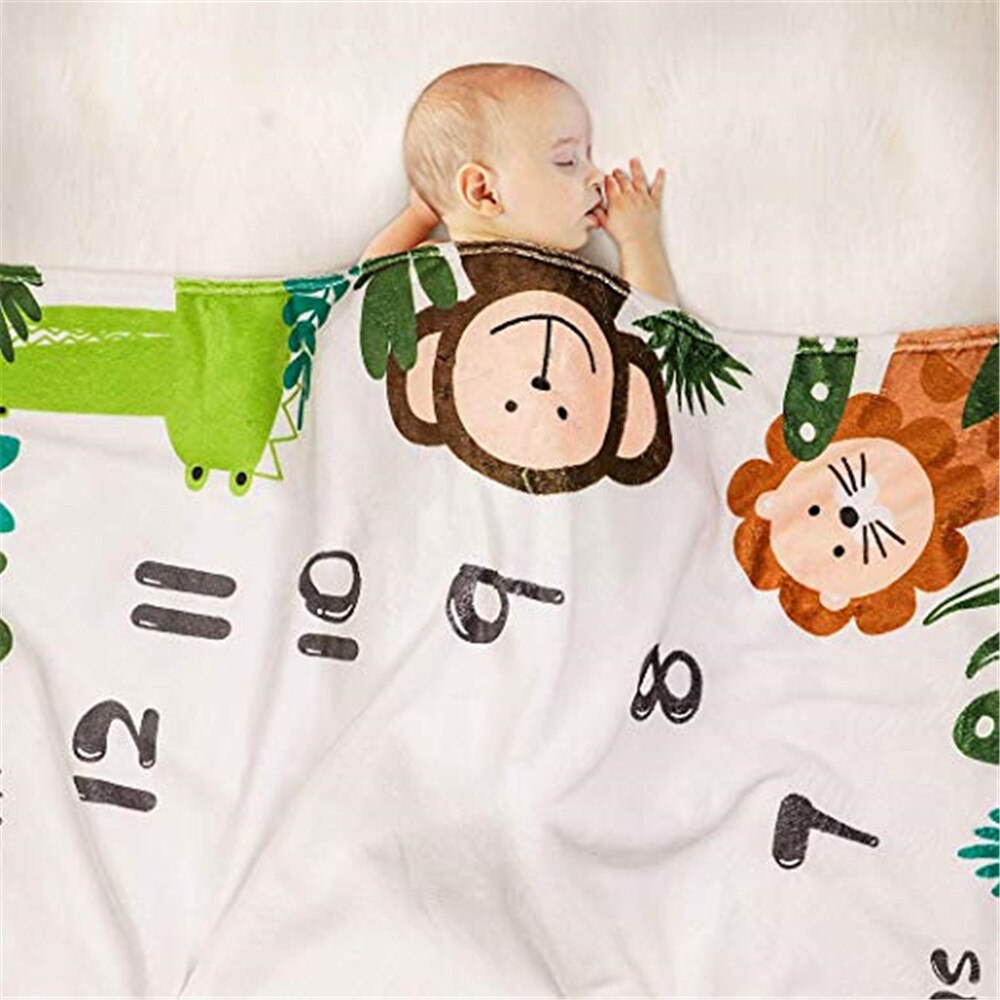 Ylsteed 3 pcs sæt nyfødt milepæl tæppe baby flannel fotografering tæppe spædbarn skyde baggrund månedligt vækst tæppe