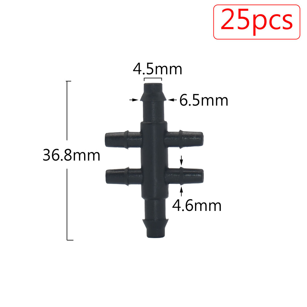 25pcs 1/4'' 1/8'' Plastic Hose Connector Joint Barbed Tees Cross Eng Plug Fitting For Garden Irrigation Drip Irrigation System: Blue