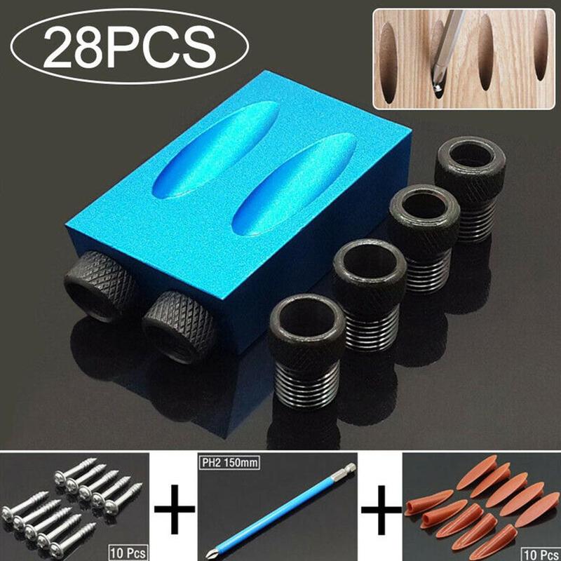 15°Blue Woodworking Diagonal Hole Positioner Woodworking Diagonal Hole Drill Positioner Three-po Positioner Drilling Positi C2C6