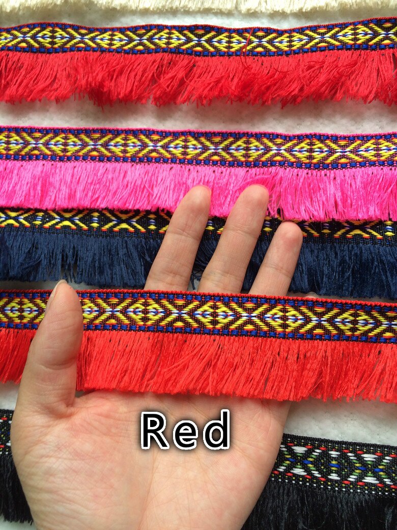 10 Yard/Lotto Nappe e Frange Nazione Lace Trim Nastro Per Cucire Vestito Latino Fase Indumento Tenda Accessori FAI DA TE 3.8 cm SM381