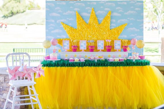 Färgglad bordskjol tyll duk för bröllop festival fest dekoration baby shower fest bord sockel hem textil: Stil 11