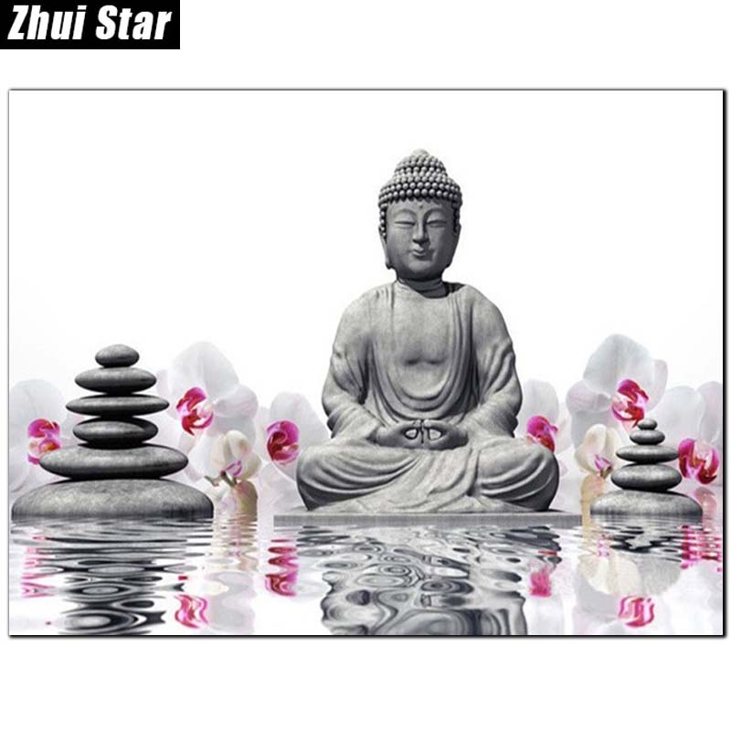 Zhui stjerne fuld firkantet diamant 5d diy diamant maleri "buddha religion" 3d broderi korssting mosaik maleri dekor vip