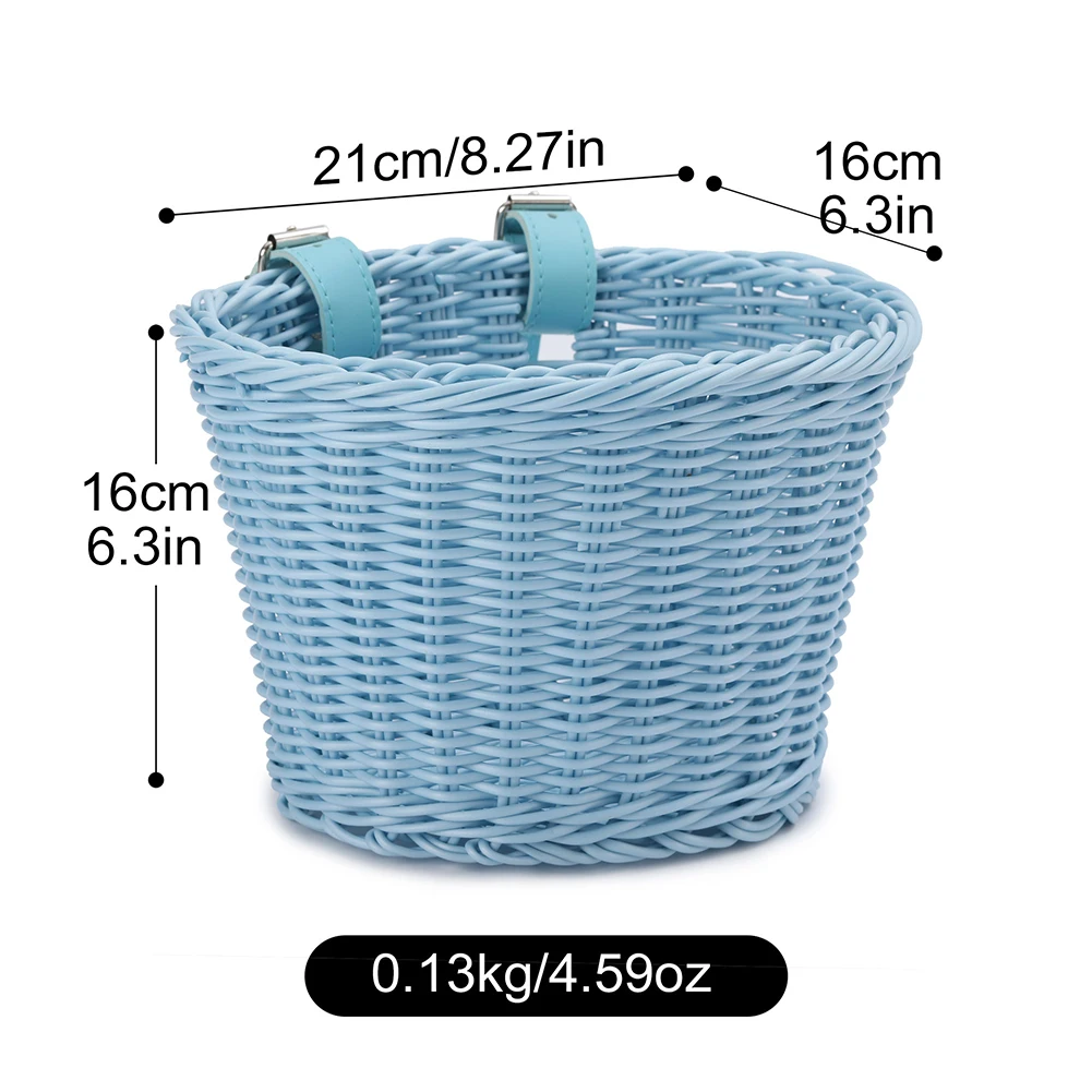 Woven Bicycle Basket Childrens Bike Front Handlebar Baskets Scooter Front Storage Pouch Foldable Removable Bicycle Bag & Pannier: Red