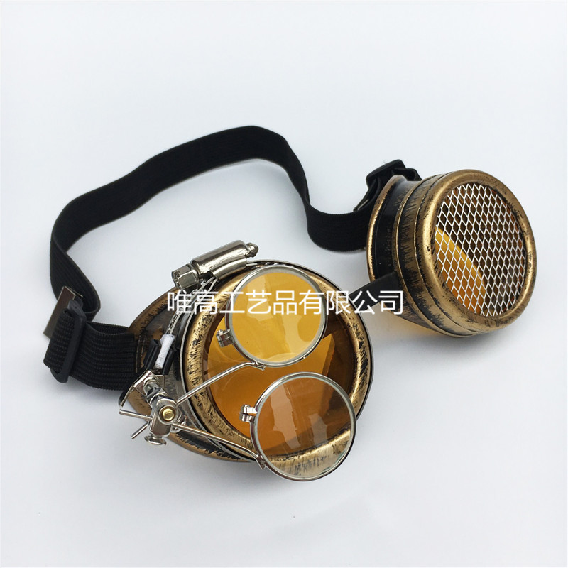 Steampunk gotische stijl spiegellens met vergrootglas decoratieve cosplay podium rekwisiet bril motorfiets