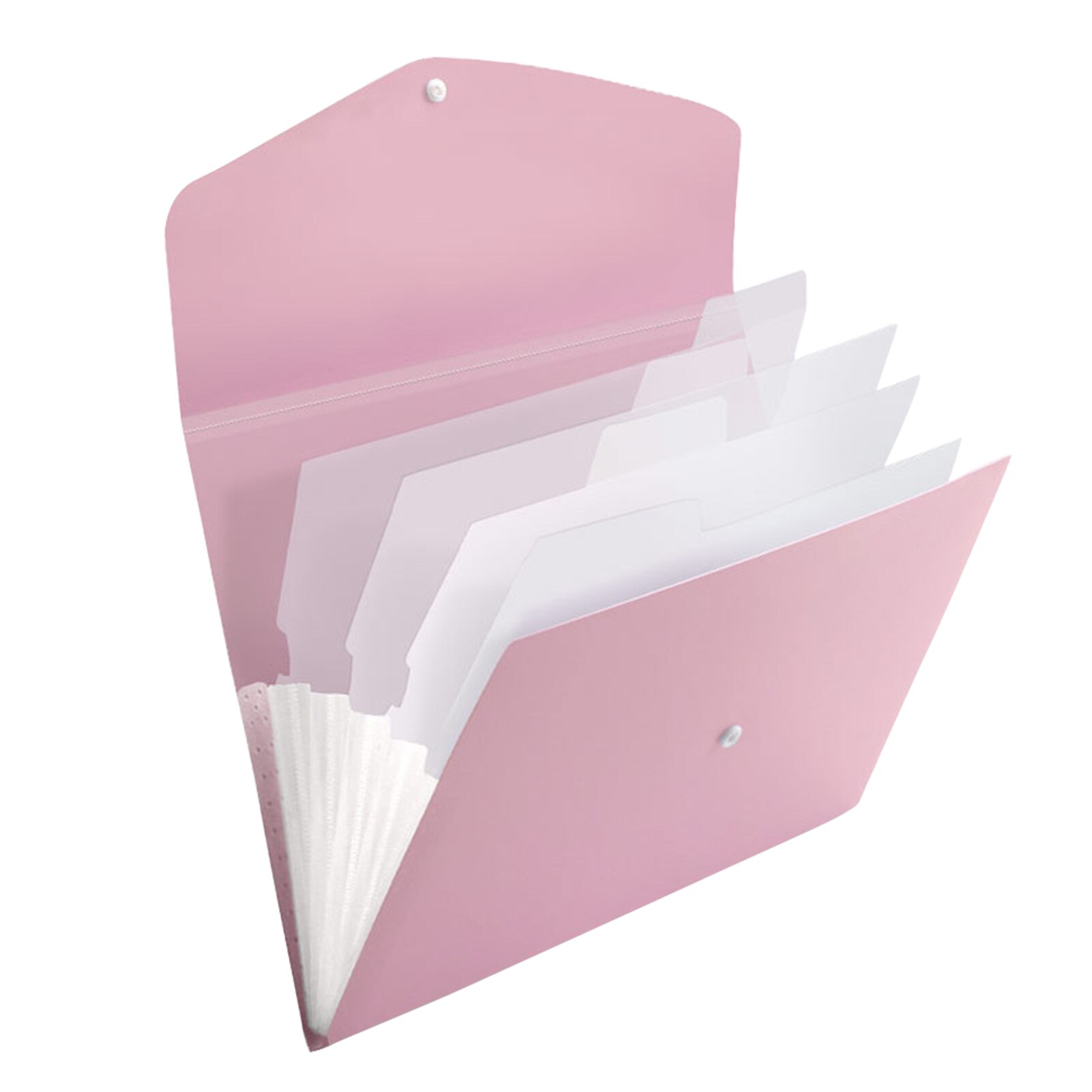 Carpeta de archivos en expansión sólida tamaño A4, acordeón de escritorio, oficina, escuela, hogar, artículos de papelería impermeables, Antipérdida con asa: Pink 5 Grids
