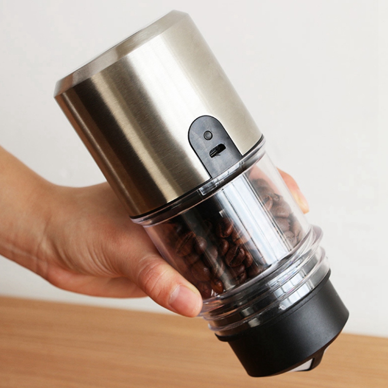 USB Rechargeable Coffee Grinder Touch Home Grain Grinder Portable Electric Coffee Machine Stainless Steel Coffee Grinder