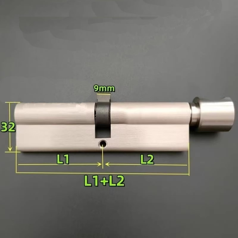 Round handle knob Lock Cylinder height 32mm Length 60-110mm with 5 keys Copper material rust-proof Suitable for wooden doors