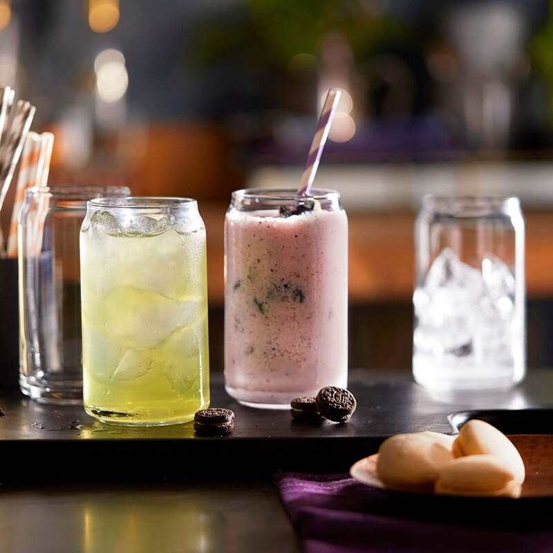 Classic Can Glass, 4-Piece Set Of Cola Glass, Transparent Can Drink Cup