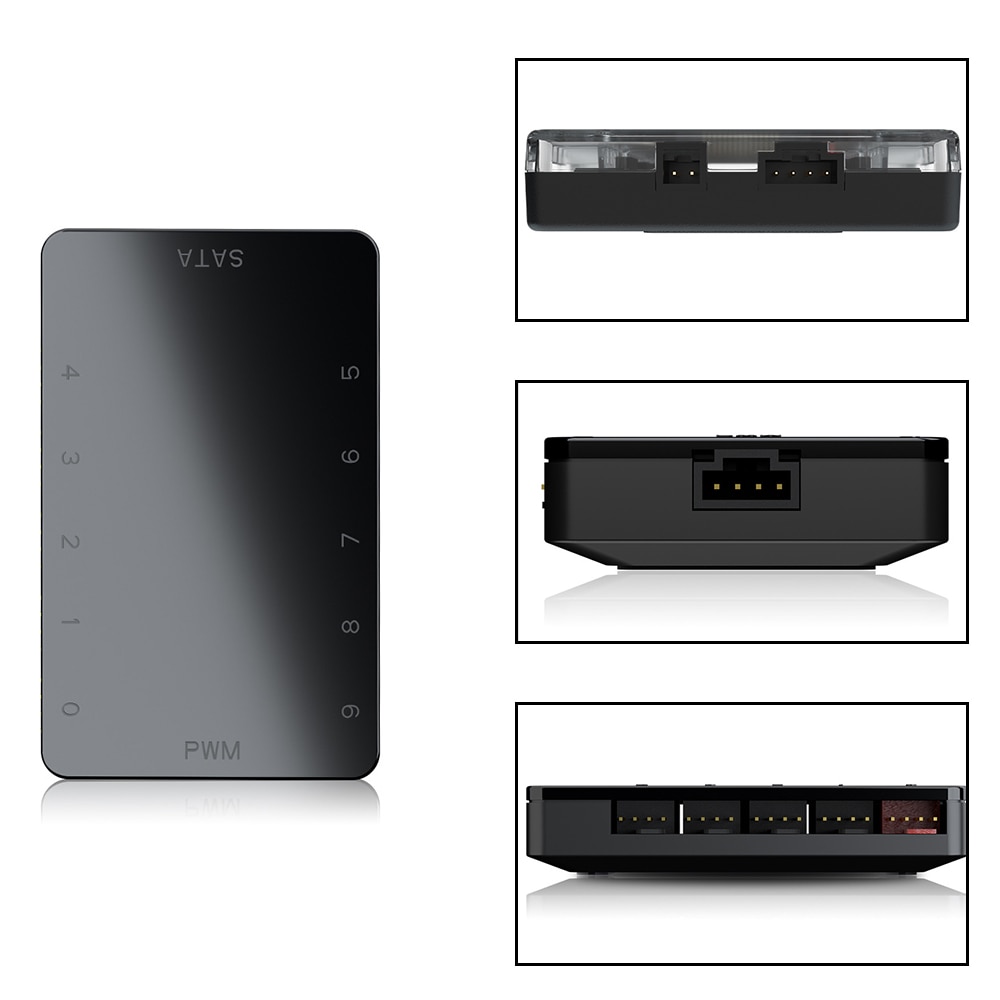 1 to 10 4 Pin SATA PWM CPU Cooling Fan Hub with Magnetic Absorption Practical Compact PWM Fan Cable Hub Splitter Adapter