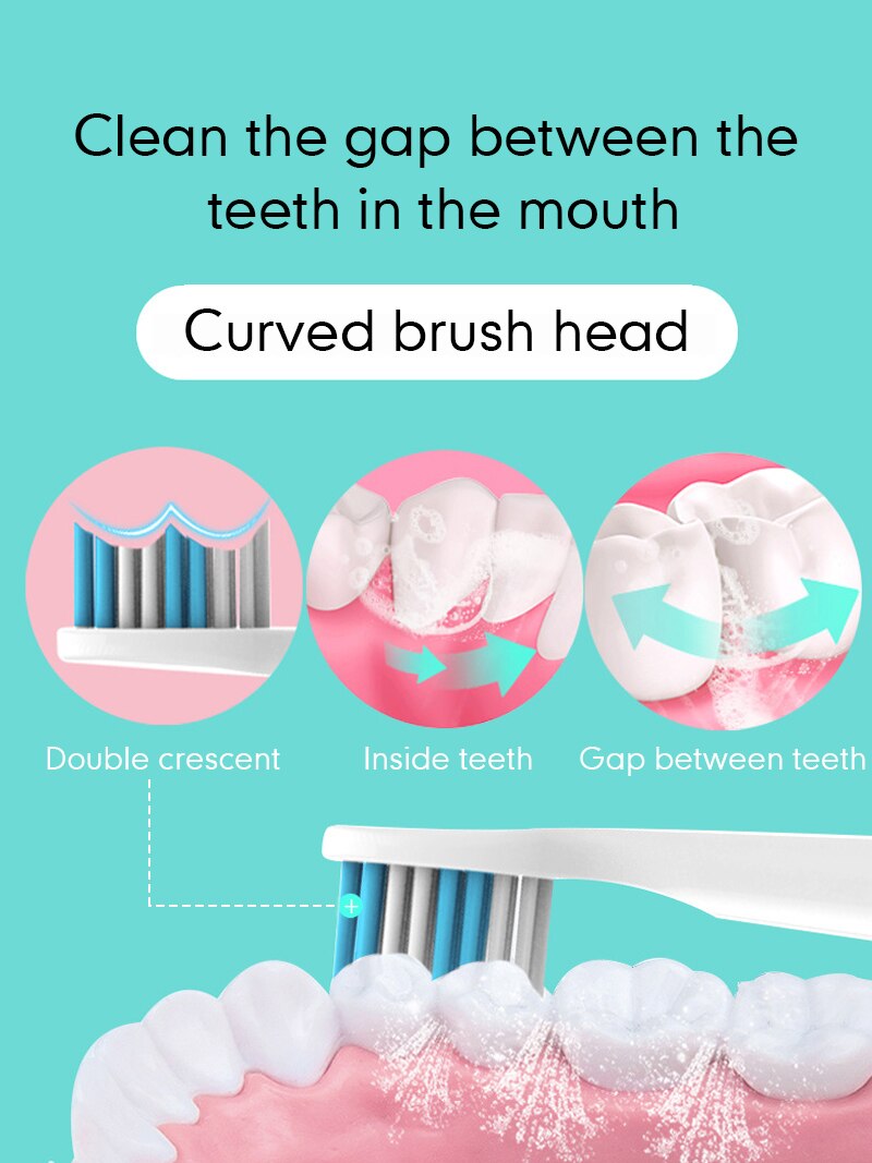Aokitec Electric Sonic Toothbrush 50% OFF Replacement Heads Battery Automatic Waterproof Tooth Brush Deep Cleaning Oral Hygiene