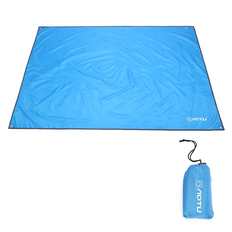 3 farve oxford udendørs campingmåtte pad vandtæt dobbeltsidet picnic telt tæppe sammenfoldelig strandmåtte grundplade presenningsmåtter: Blå / 220 x 180cm