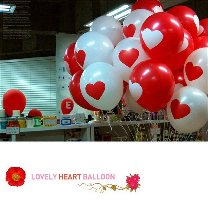 12pz Cuore Palloncini in reticolo Stampati Casa telecamera Giocattoli Gonfiabili
