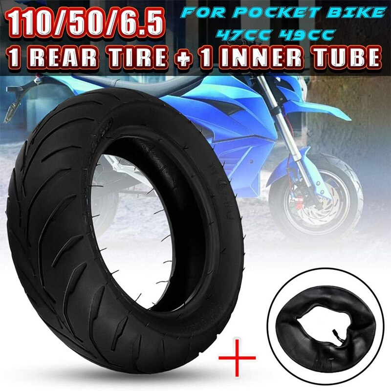 110/50-6.5 Tread Tire with Inner Tube 47Cc 49Cc Mini Pocket Dirt Pit Bike