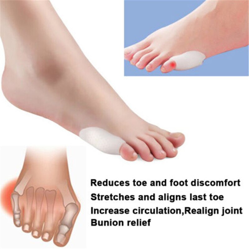 manchon d'orteil avec petit pouce Silicone Gel épandeur d'orteil griffe marteau Bunion Hallux Valgus haut talon soulagement de la douleur coussins