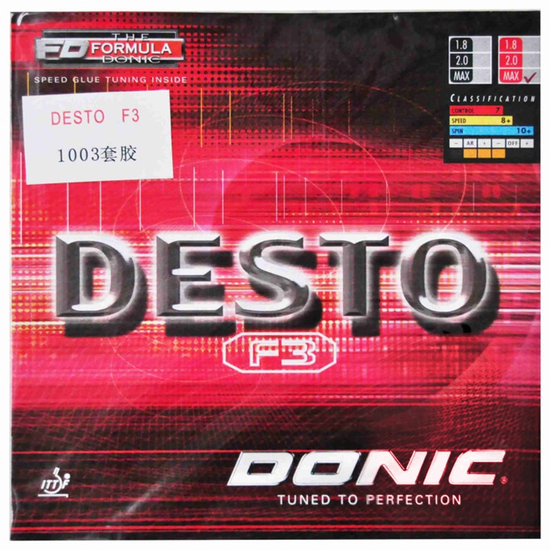 DONIC-tenis de mesa con esponja de ping pong, tenis de mesa, Control de granos de ataque rápido, F3