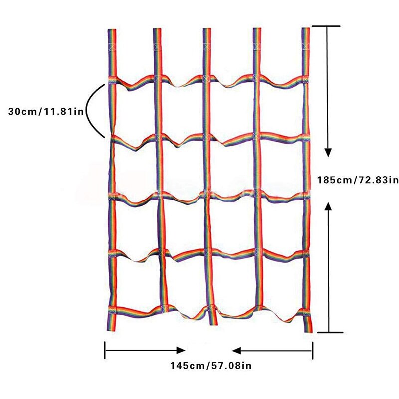 Outdoor Rainbow Climbing Net Ribbon Network Climbing Accessories for Training Climbing Children's Athletics