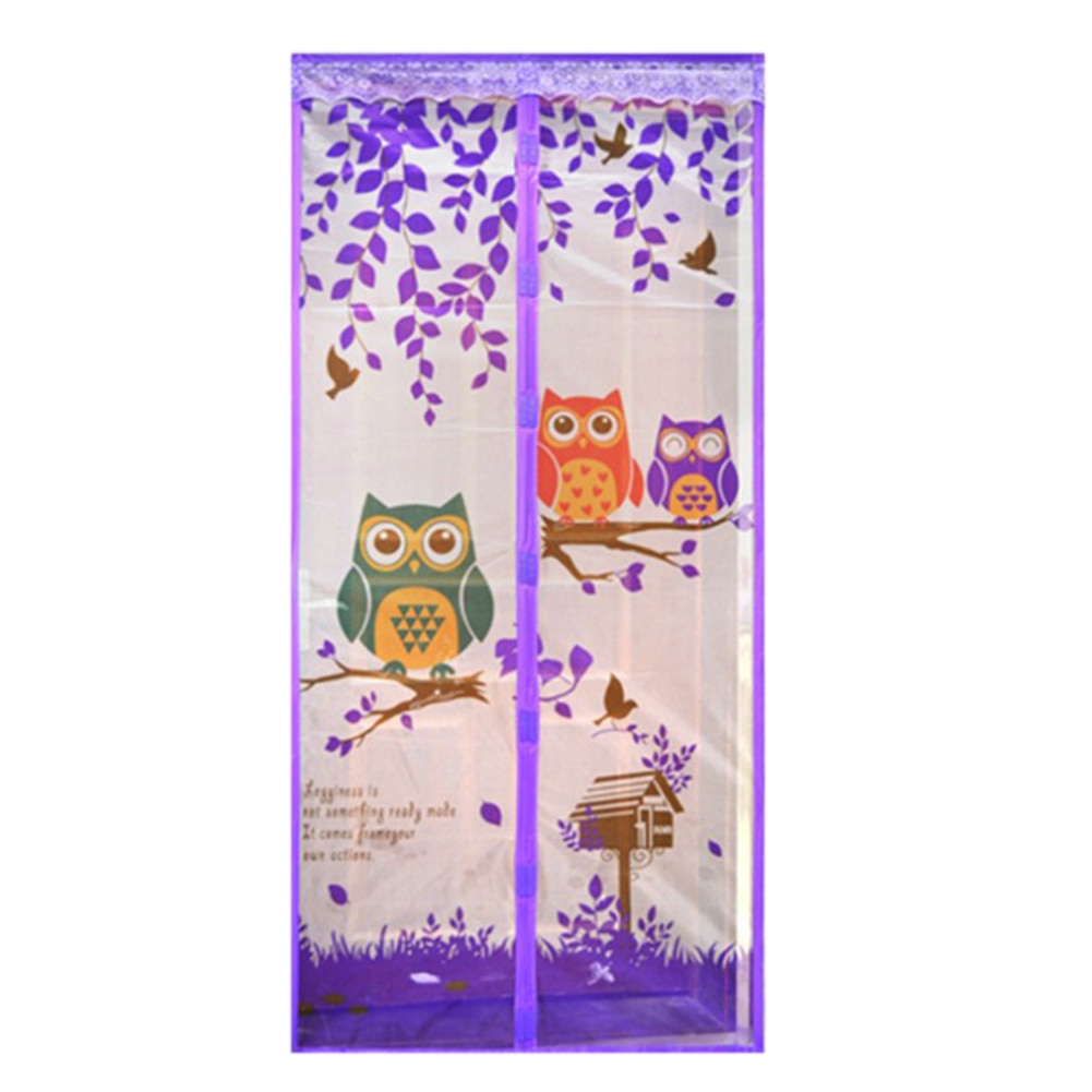 Cortina magnética antimosquitos de 4 colores, cortina de puerta de tul, pantalla de cierre automático para puerta, red de malla de verano 90/100x210cm20: Púrpura / 90 X 210cm