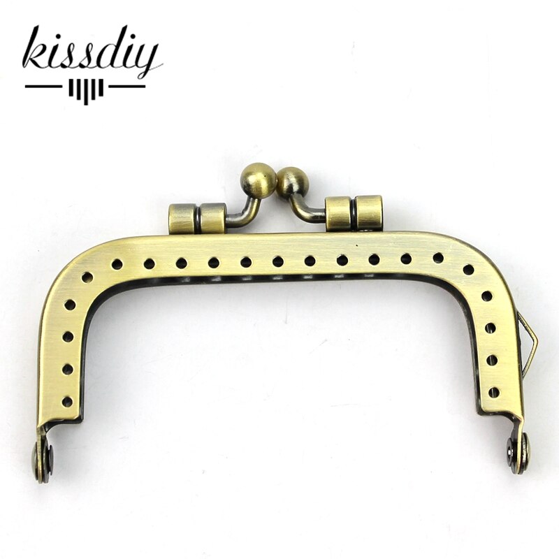 Kissdiy 20 Stks/partij 7.5Cm Vierkante Metalen Purse Frame Kleine Size Antiek Brons Portemonnee Kus Gesp Diy Tas Hardware accessoire