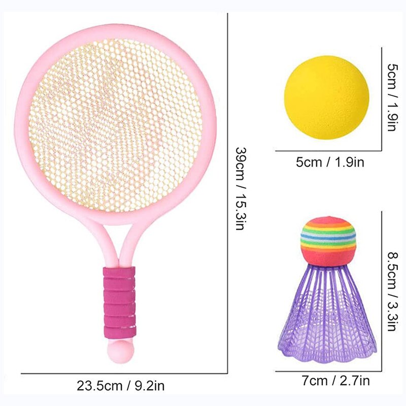 Set di racchette da Badminton per bambini tuta da racchetta da Tennis con 2 palline allenamento per bambini gioco di Sport Indoor e Outdoor due modi per giocare