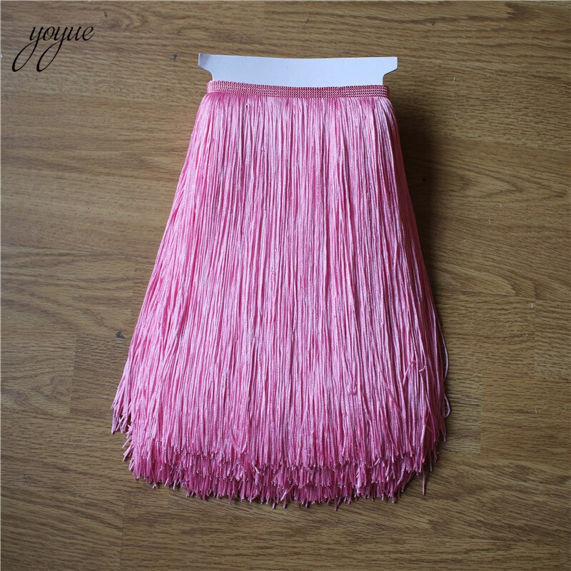 YOYUE 1 Yard 30CM Lange Kant Fringe Trim Tassel Fringe Trimmen Voor Diy Latin Jurk Stage Kleding Accessoires Kant lint: Pink