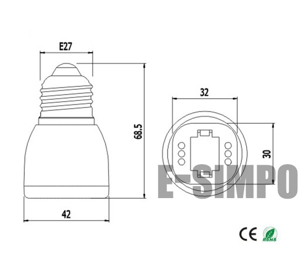 1Pc E27/E26 Om G23 G24 Lampvoet Licht Socket Lamp Holder Converter Adapter, 2/4P G24 G23 Fit,GX23 Kan Niet Fit, Geen Ballast Binnen