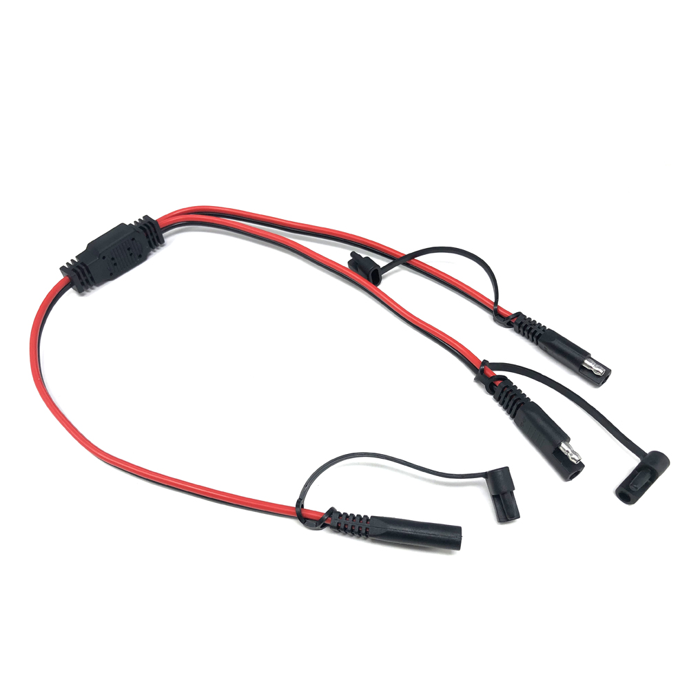 SAE kabel splittera złącze SAE SAE moc automatycznymobilowy kabel adapter 1 robić 2 SAE kabel przedłużający osłona przeciwpyłowa 14AWG 60cm szelki