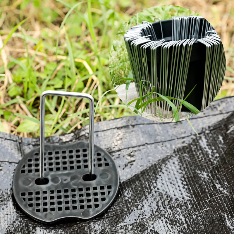 Trädgårdspinne silvermetall u-formad trädgårdsklammer trädgårdsmarkspik film fasta pinnar trädgårdsverktyg filmpinne