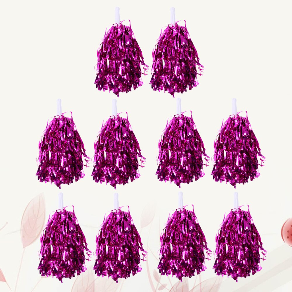 10 Pcs 25g Cheering Balls Squad Spirited Fun Cheerleading Kit Cheer Poms Cheerleaders Supples with Handle for Competitio: Purple