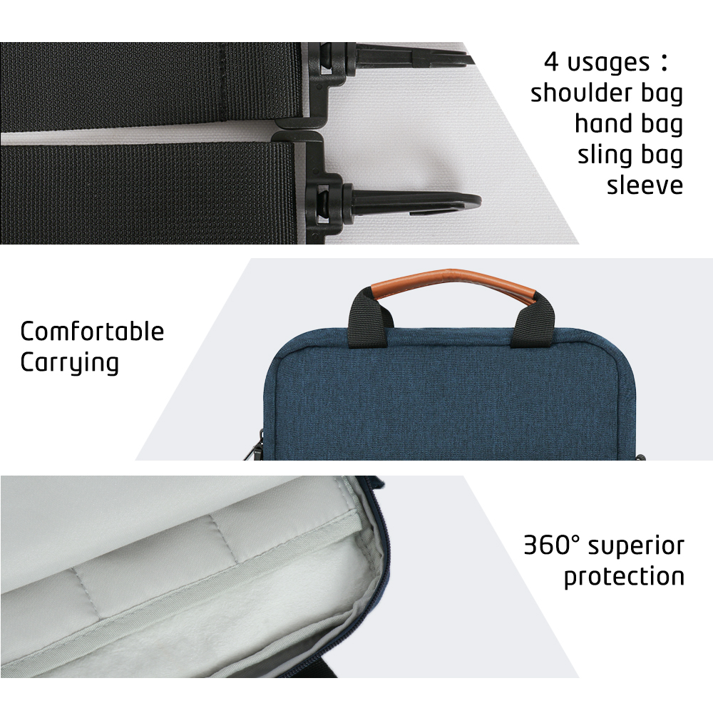 13 Inch Laptop Shoulder Bag, Slim Business Briefcase for Men & Women, Lightweight Messenger Bag for Travel, Work, and Commute