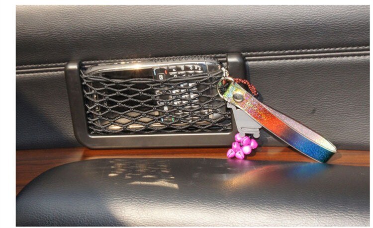 Auto Opbergen Opruimen 15X8cm Automotive Tas Met Adhesive Visor Car Fastenr Net Organizer Pockets Netto Voor Mobiele Telefoon