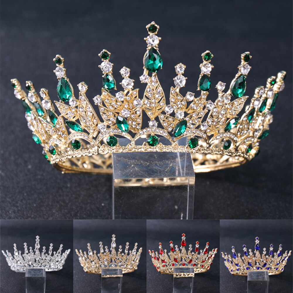 Diadema barroca Vintage con diamantes de imitación para mujer, Tiaras y coronas, accesorios para el cabello para novia y boda, joyería, tocados