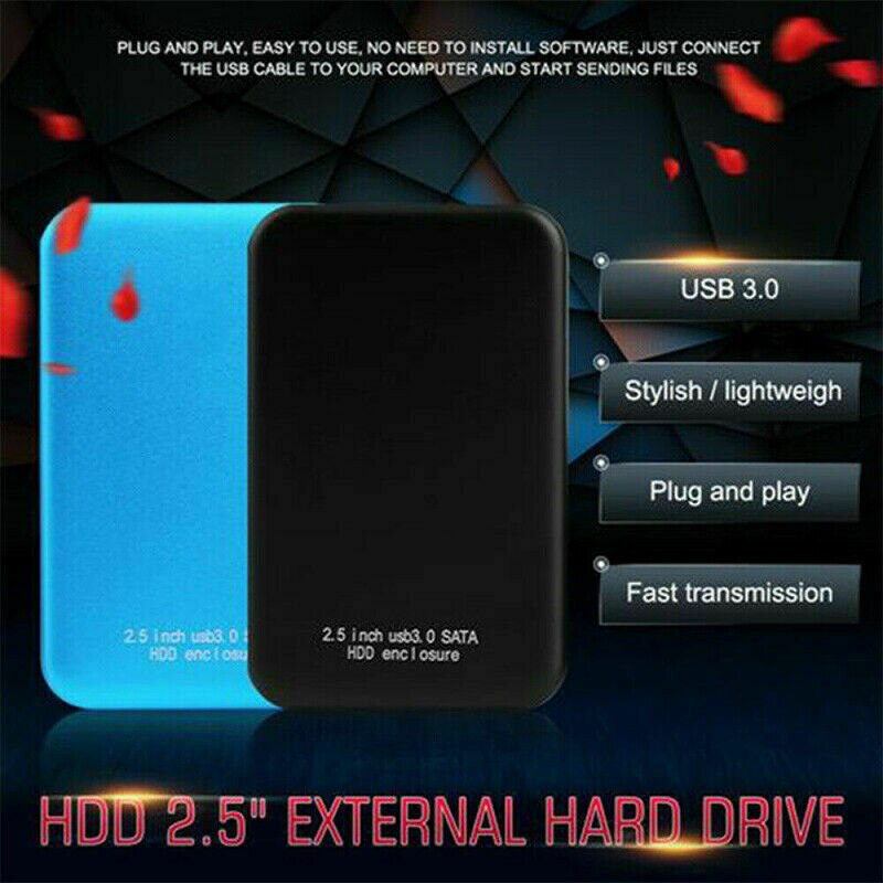 Black&Blue External Hard Drive Disk 2TB Portable USB 3.0 2.5"HDD For PC Laptop Windows#50