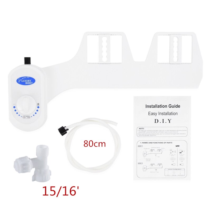 Dubbelmunstycke badrum toalettsits bidé spruta kallvatten icke-elektrisk toalett sprutmunstycke strö 1/2 & #39 ; 3/8 & #39 ; 15/16 & #39 ;: C 15-16